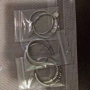 Silver Hoop Earrings Set